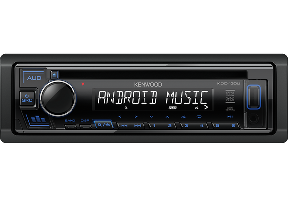 KENWOOD KDC 130UB CD-Receiver with Front USB & AUX Input - SAFE'N'SOUND