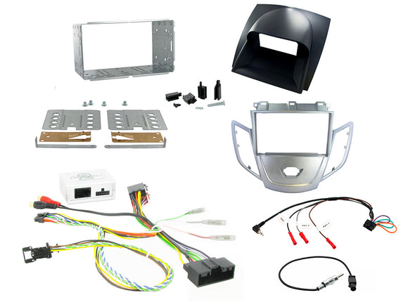 CTKFD10 COMPLETE SILVER DOUBLE DIN WITH GREY DISPLAY COVER FITTING KIT FORD FIESTA - 2008 - 2010 - SAFE'N'SOUND