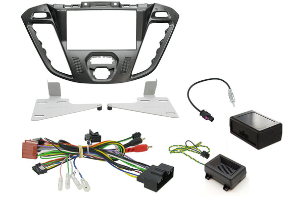 CTKFD42 COMPLETE NEBULA BLACK DOUBLE DIN FITTING KIT FORD TRANSIT CUSTOM 2013> - SAFE'N'SOUND
