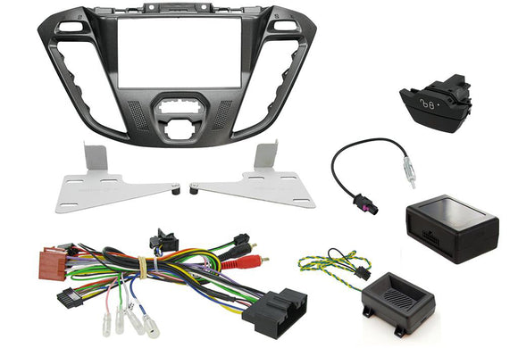 CTKFD42C COMPLETE NEBULA BLACK DOUBLE DIN FITTING KIT FORD TRANSIT CUSTOM 2013> - SAFE'N'SOUND