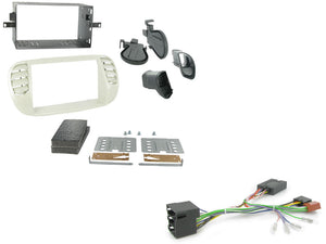 CTKFT05 FULL BEIGE DOUBLE DIN FITTING KIT FOR FIAT 500 - 2007 - 2013 - SAFE'N'SOUND