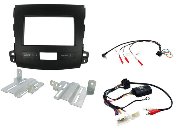 CTKMT03 DOUBLE DIN FITTING KIT FOR MITSUBISHI  OUTLANDER - 2007 - 2010   NON AMP - SAFE'N'SOUND