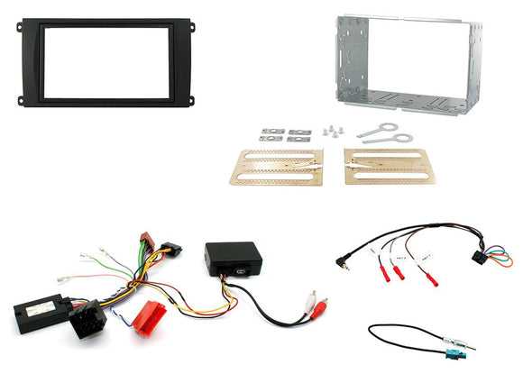 CTKPO02 COMPLETE DOUBLE DIN FITTING KIT PORSCHE  CAYENNE - 2002 - 2007 MINI ISO  PCM2.1 NON TOUCH SCREEN NAVIGATION - SAFE'N'SOUND