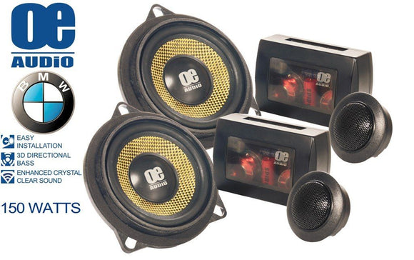 OE Audio OE-100.2 BMW Straight Fit In Car Audio Component Speakers 