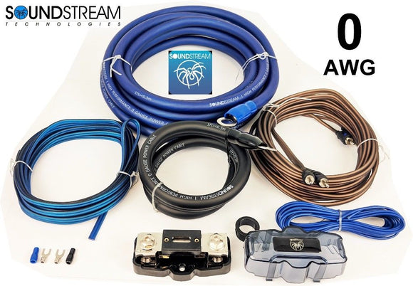 Soundstream WK-00X Complete 0 Gauge CCA Amplifier Wiring Kit 2 Channel RCA - SAFE'N'SOUND